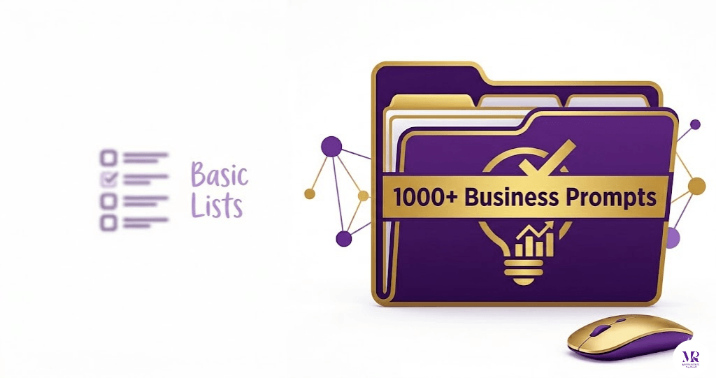 Infographic showing the 1000+ business engineered prompt pack vs generic 300 prompt books