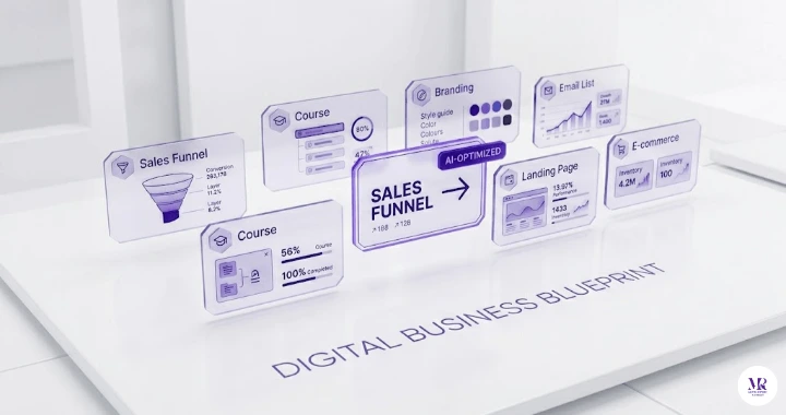 Strategic evolution of Modern Digital Assets and Best PLR Websites 2026 showing a futuristic business blueprint.