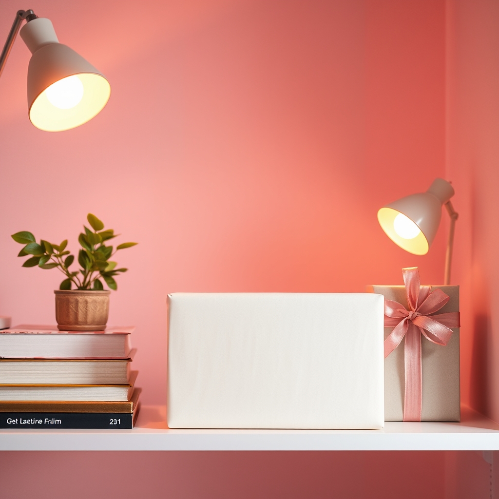 Calm, tidy workspace in soft light for planning a digital product shop