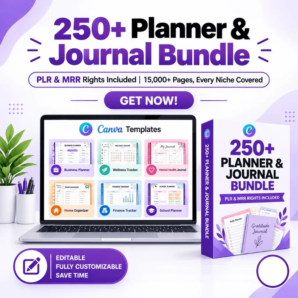 The Complete Digital Planner & Journal Library — 250+ Canva Templates, 15,000+ Pages, PLR & MRR Included